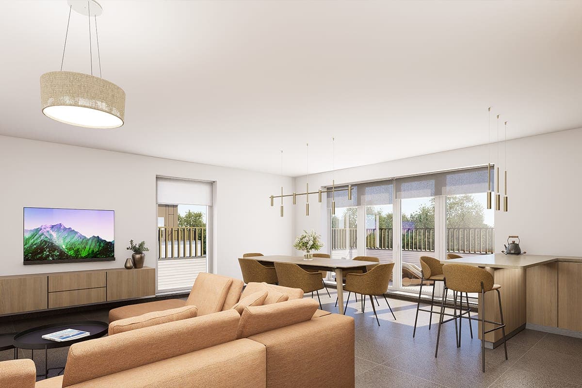 Intérieur lumineux d'un appartement neuf